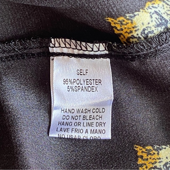 Easel Black Cheetah Tiger Print Long Sleeve Blouse Womens Plus Size 2X NWT Satin - Picture 12 of 12